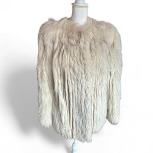 Vintage Saga Fox Fur Mid-Length Coat White M/L